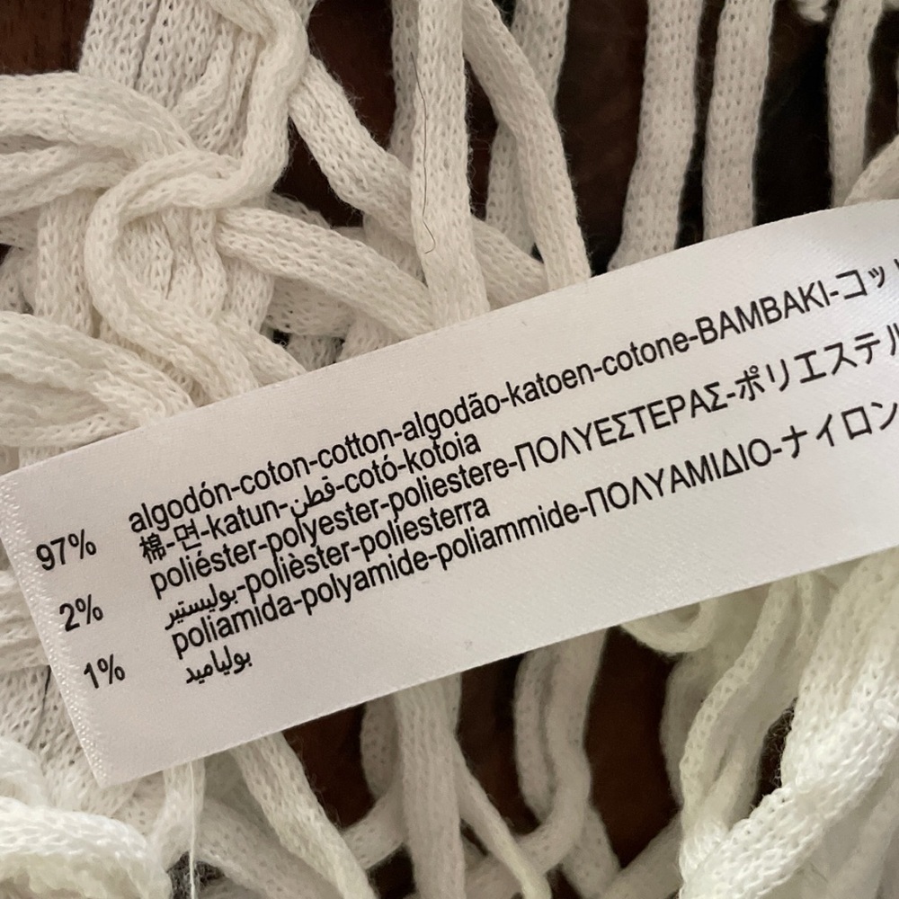 NWT Zara Crochet White Fringe Cover Up Maxi Slip Dress Large​​​​ - Picture 4 of 12